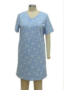 China Print Single Jersey Ladies Night Dresses Sleepwear Summer Cotton Nightgowns factory