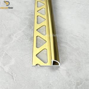 China Border Tile Trim Aluminum Trim Floor Tile Matt / Gold 8mm 10mm 12mm factory