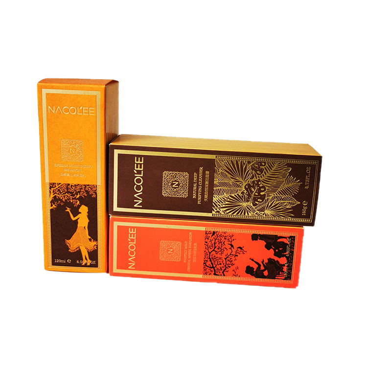 China Luxury Square C1S Paper Skincare Packaging Box Custom Private Label on sale