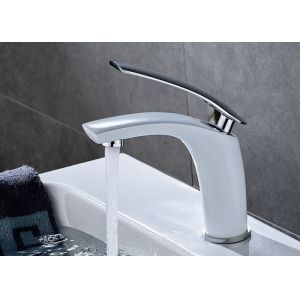 ROVATE Single Handle Bathroom Faucet , Modern Bathroom Faucets White Painting