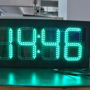 China Outdoor 12 Inches Amber LED Time and Temperature Signs Brightness 5000/m2 8000cd/m2 factory