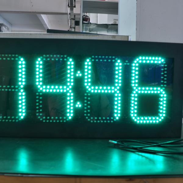 Outdoor 12 Inches Amber LED Time and Temperature Signs Brightness 5000/m2 8000cd