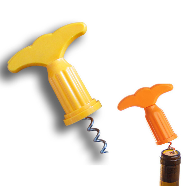 Wine bottle opener plastic 8*12cm four colors logo customized