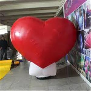 China Standing LED Wedding Party Decoration Inflatable Advertising Products , Large Inflatable Red Heart factory