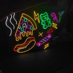 Pizza neon sign hot dog custom neon signs for snack bar food shop