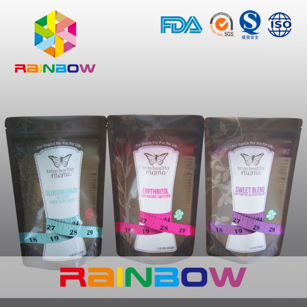 Clear Window Stand Up Pouch Bags For Food / Candy / Coffee 10000 MOQ