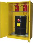Yellow Drum Flammable Storage Cabinet With Galvanized Steel Shelving