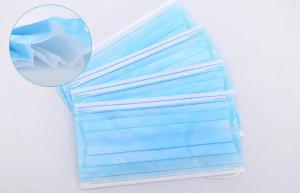 China Protective Blue 3 Ply Disposable Face Mask Filter Fabric Soft Comfortable factory