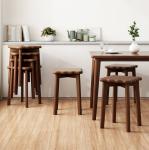 Rattan Cover Wooden Chair Space-Saving Design Solid Wood Frame 33*33*45cm Dining