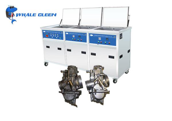 Three Soak Tanks Industrial Ultrasonic Cleaning Machine , 1200W Metal Belt