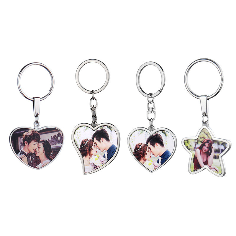 China Promotional Blank Metal Keychain Double Sided Sublimation Heart Keychain Custom Keychains For Business factory