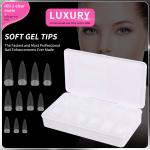 500pcs Luxury Clear Matte Sharp Shape False Nails For Nail Art