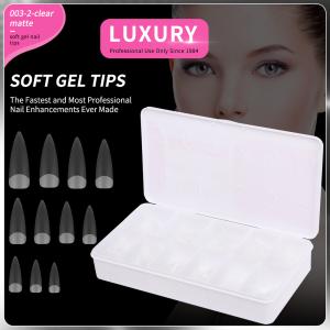 China 500PCS Stiletto Nail Tips Set Clear Matte Full Cover Acrylic Artificial Nails factory