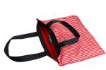 Red Canvas Shopper Bag Metal Buttons Closure Nylon Tape handle