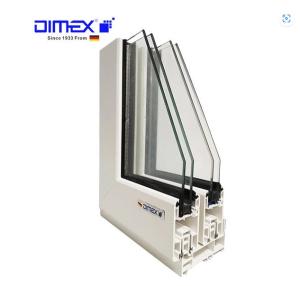 China 88mm Sliding Door Window White UPVC Profiles Profiles For DIMEX Edelweiss Series factory