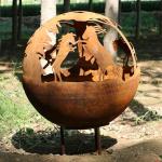 Camping corten steel fire bowl Fire Pit Ball Crafted