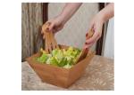 Organic Square Kitchen Bamboo Salad Bowl Set with Two Servers
