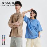 250GSM Blank Shirts Unisex Wide Neck Short Sleeve Oversized Mens Vintage Acid