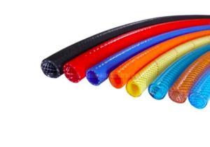 China 20Bar 12mm Double Layer Pneumatic Air Tubing , TPU Fiber Braided Air Hose factory
