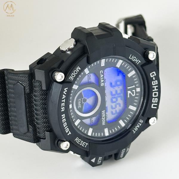 China Automatic Date Black Digital Sport Watch With 100m Water Resistance factory