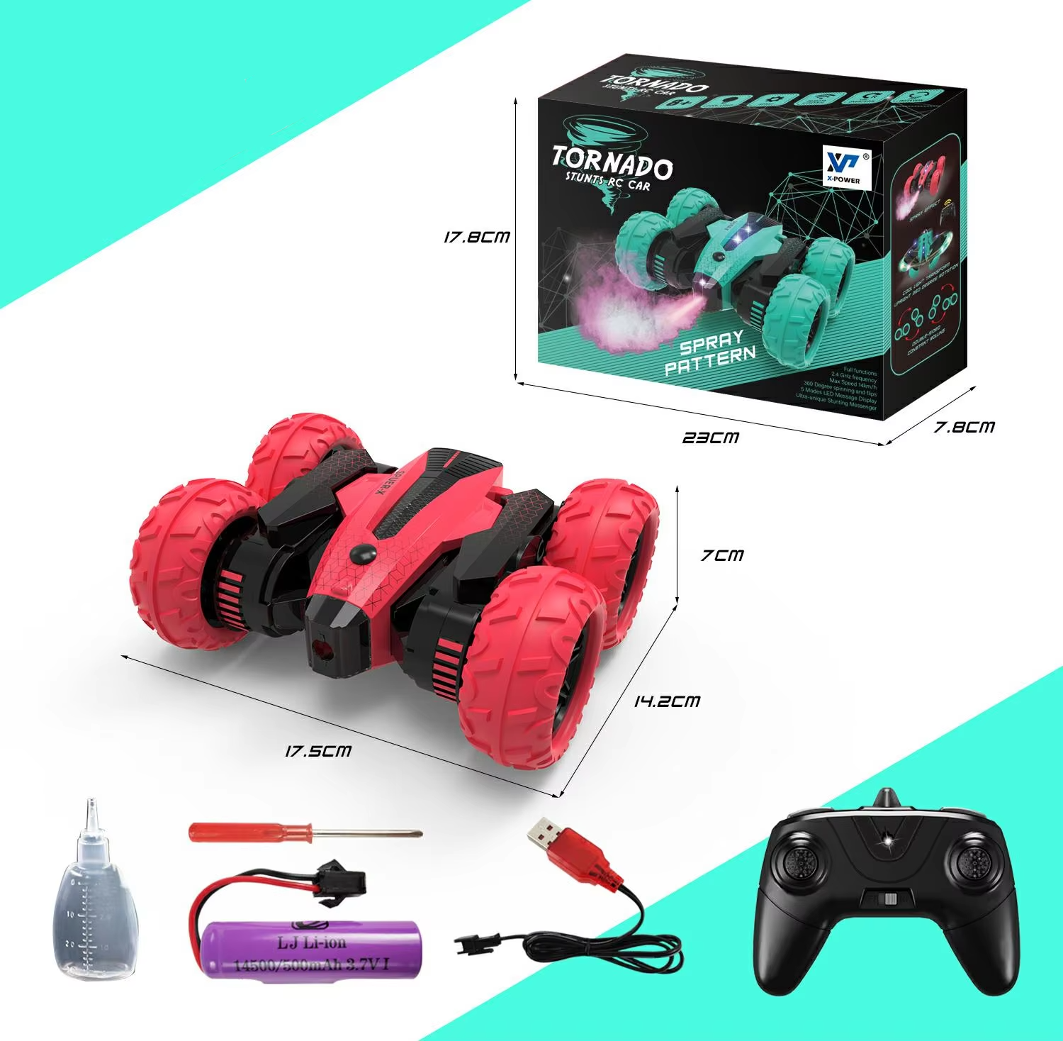 S-015 4wd 360 Degree Rotation Mini Rc Stunt Car 2.4ghz Remote Control Rc Car Electric Toy Rc Spray Roll Drift Car For Kids Gifts