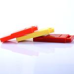 Plastic outdoor whistle plastic flat whistle toy whistle 58*22*7mm logo
