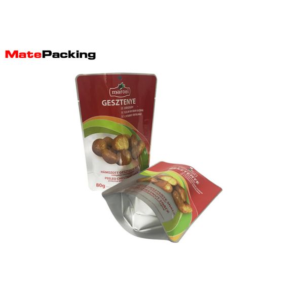 Heat Seal Aluminum Foil Retort Pouch Bag Gravure Mold Printing With Tear Notch For Snack