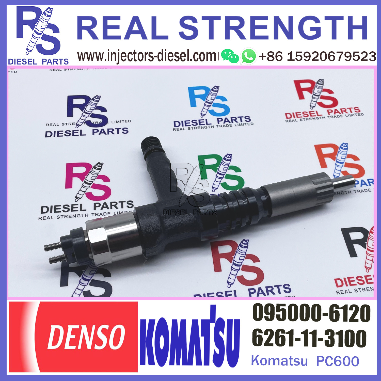 6D140 injector assy 095000-6120 for Komats 6D140 diesel engine injector with OE no.6261-11-3100