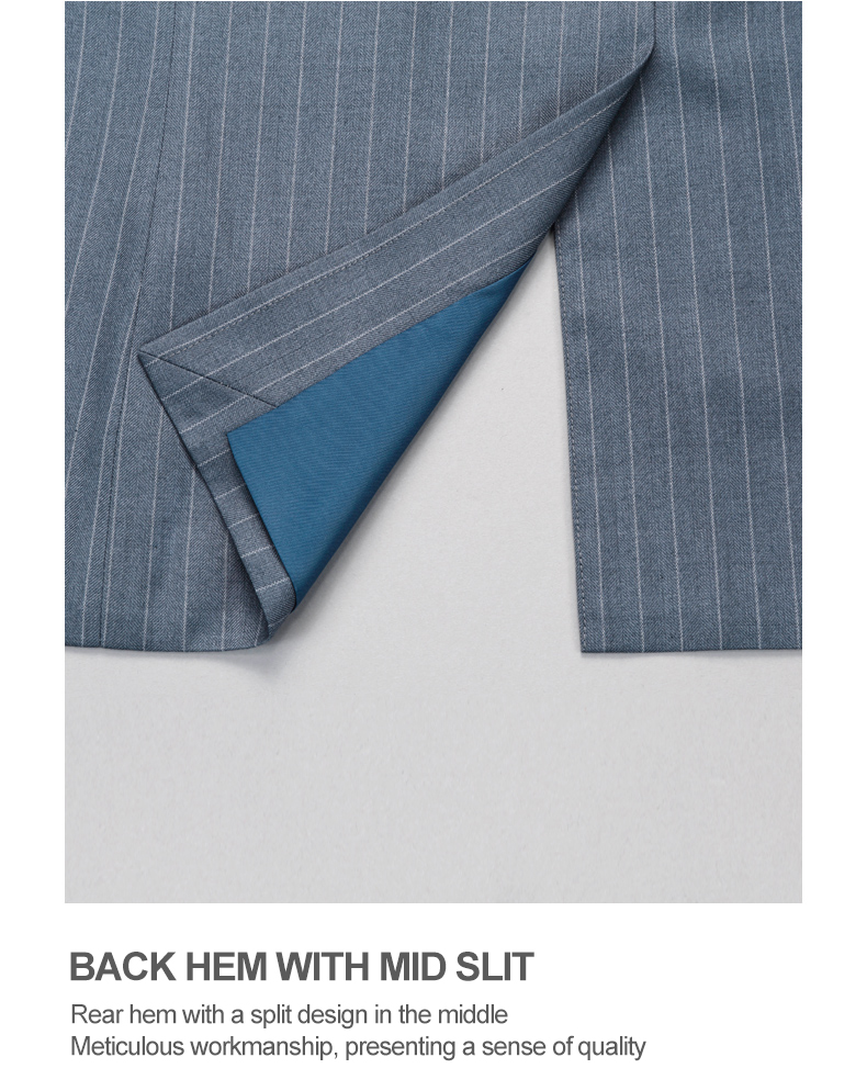 Men's 2 Pieces Business Outfit Vertical Striped Notch Lapel Single-breasted Two Buttons