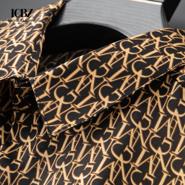 Autumn Casual Fashion Long Sleeves Customized Oversized Shirt Logo Print for Mens Designer