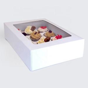 China Recyclable White Paper Cardboard Cake Boxes with Window factory