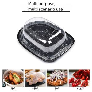 Disposable Plastic Takeaway Packaging Sushi Container Round Party Tray