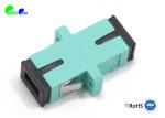 Multimode OM3 SC Simplex 50 / 125μm Fiber Optic Adapter With Full Flange Aqua