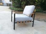 Flou Iko Fiberglass Arm Chair With Tubular Steel Frame / Leather Straps Back