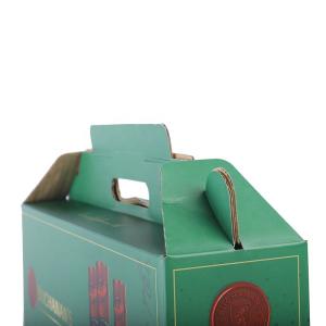 China Custom 6 4 Bottle Printed Corrugated Paper Box For Wine Beer Carrier factory