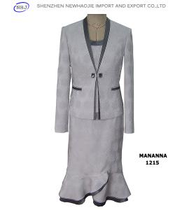 China three-pieces lady stand collar suits factory