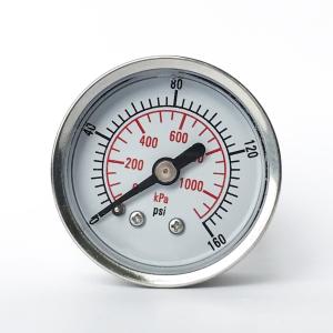 China 1.5&quot; Dial 160 psi Oil Manometer 316 SS Tube/Socket All Stainless Steel Pressure Gauge factory