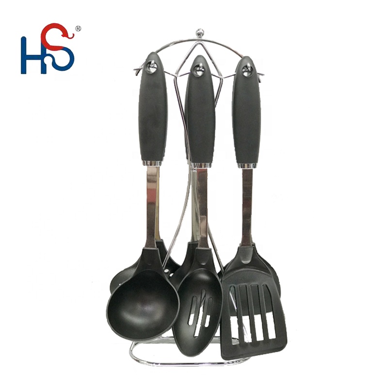TPR Handle Stainless Steel Kitchen Utensils Spoons for Home and Kitchen Accessories