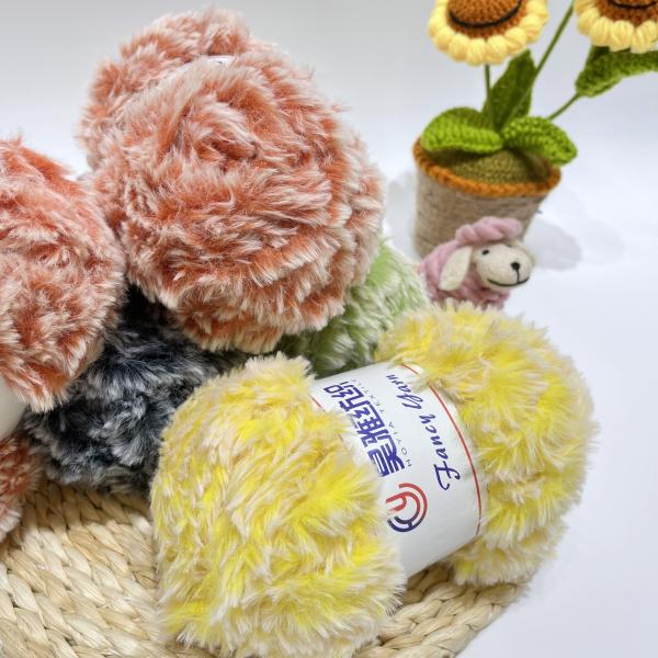 Imitation Fur Yarn Blanket Scarf Set Fluffy Big Cotton Crochet DIY Household