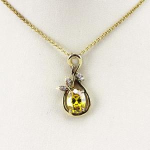 China 18K Yellow Gold Plated Silver 7mmx9mm Oval Yellow Citrine Cubic Zircon Pendant (PSJ0150) factory