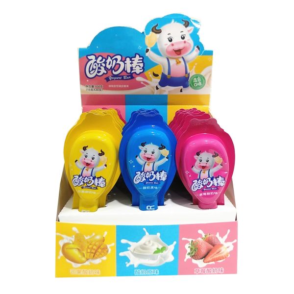 China OEM Yogurt Stick Gummy Soft Milk Candy Mixed Fruit factory