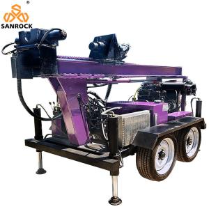 China Hydraulic Water Well Drilling Rig Trailer Mounted Drilling Rig Diesel Water Drilling Equipment factory