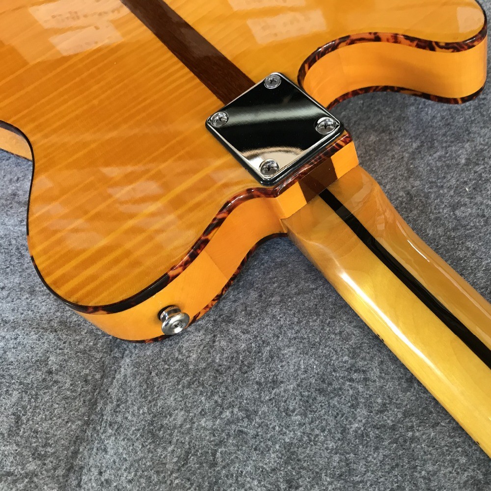 High Quality Avril Ramona Lavigne electric guitar yellow craftsmanship tele guitar free shipping