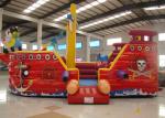 Double Stitching Pirate Bounce House , Pirate Ship Inflatable Bouncer