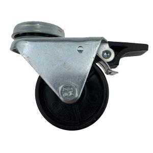 China 2'' Black Swivel Double Roller Nylon Castor Wheels Twin Wheel Caster With Brake factory