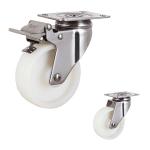 4 Inch Waterproof Nylon Wheel Bolt Hole Rotating Head Medium Duty 304SS Swivel