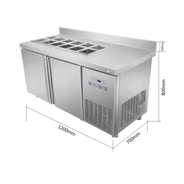 280W Workbench Commercial Restaurant Refrigerator CFC Free Refrigerant