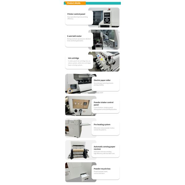 XP600 Dual Head DTF Mini A3 Printer For Shirt Printing Powder Shaking In 33cm Printing Size