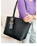 28cm Women's Genuine Leather Tote Bags OEM Black Handbag Purse