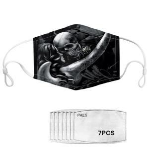 China 3D Sugar Skull Printed Reusable Face Mask Coverings factory